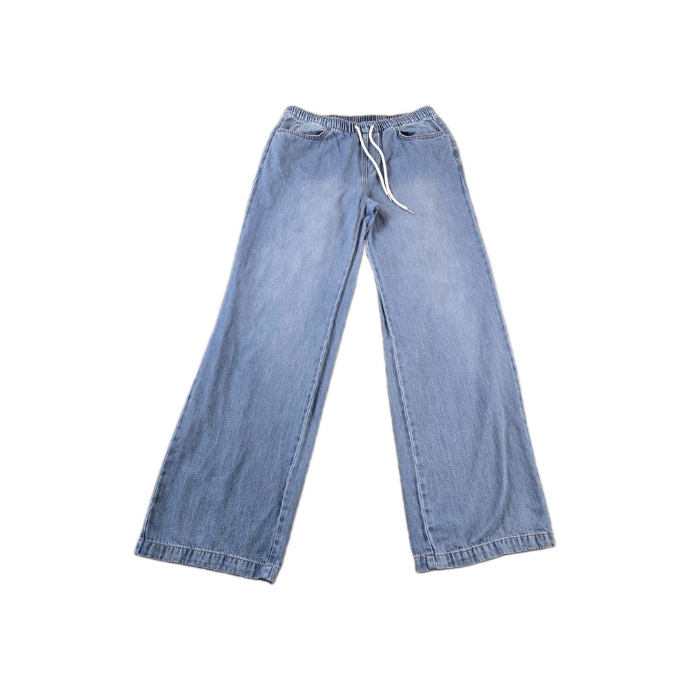 Divided Women's Elastic Waist Jeans Mid Rise Straight Leg Stretch 28" X 32"